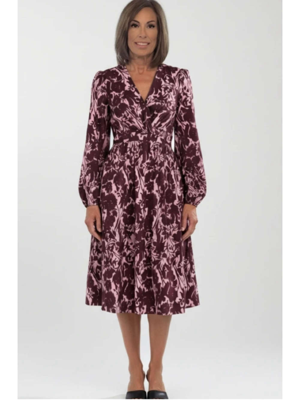 Derek Lam 10 Crosby Valerie Twist Front Midi Dress Mauve Fleur NWT Size 6